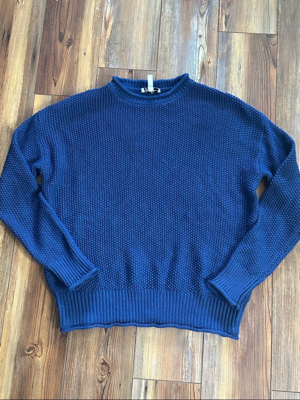 Jessica Simpson Women's Crewneck Sweater - Navy Blue Large